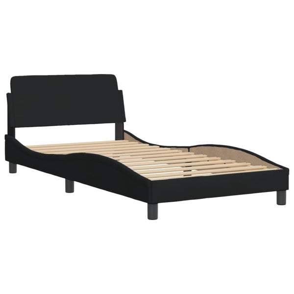 vidaXL Bed with Mattress "Hvar" Black 100x200 cm Fabric