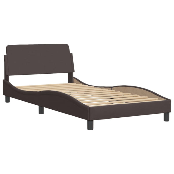 vidaXL Bed with Mattress "Hvar" Dark Brown 100x200 cm Fabric
