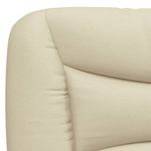 vidaXL Bed with Mattress "Hvar" Cream 100x200 cm Fabric