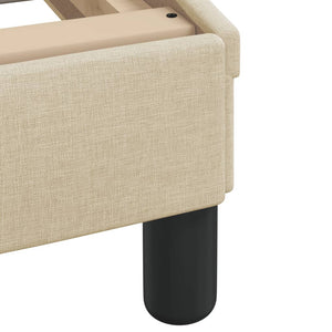 vidaXL Bed with Mattress "Hvar" Cream 100x200 cm Fabric