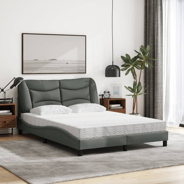 vidaXL Bed with mattress "Hvar" Dark grey 120x200 cm Fabric