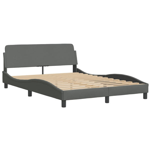 vidaXL Bed with mattress "Hvar" Dark grey 120x200 cm Fabric