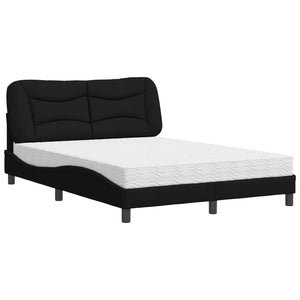 vidaXL "Hvar" Bed with Mattress Black 120x200 cm Fabric