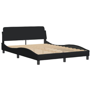 vidaXL "Hvar" Bed with Mattress Black 120x200 cm Fabric