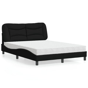 vidaXL "Hvar" Bed with Mattress Black 120x200 cm Fabric