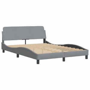 vidaXL Bed with mattress "Hvar" Light gray 140x190 cm Fabric