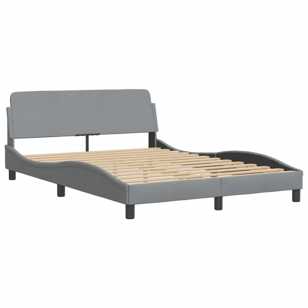 vidaXL Bed with mattress "Hvar" Light gray 140x190 cm Fabric