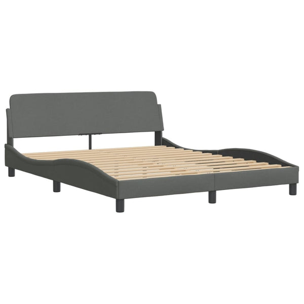 vidaXL Bed with mattress "Hvar" Dark Grey 160x200 cm Fabric