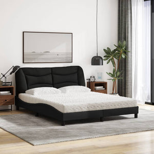 vidaXL Bed with Mattress "Hvar" Black 160x200 cm Fabric