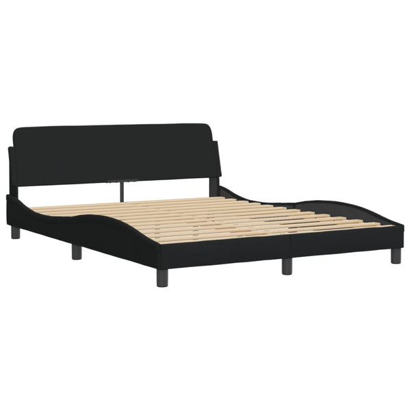 vidaXL Bed with Mattress "Hvar" Black 160x200 cm Fabric