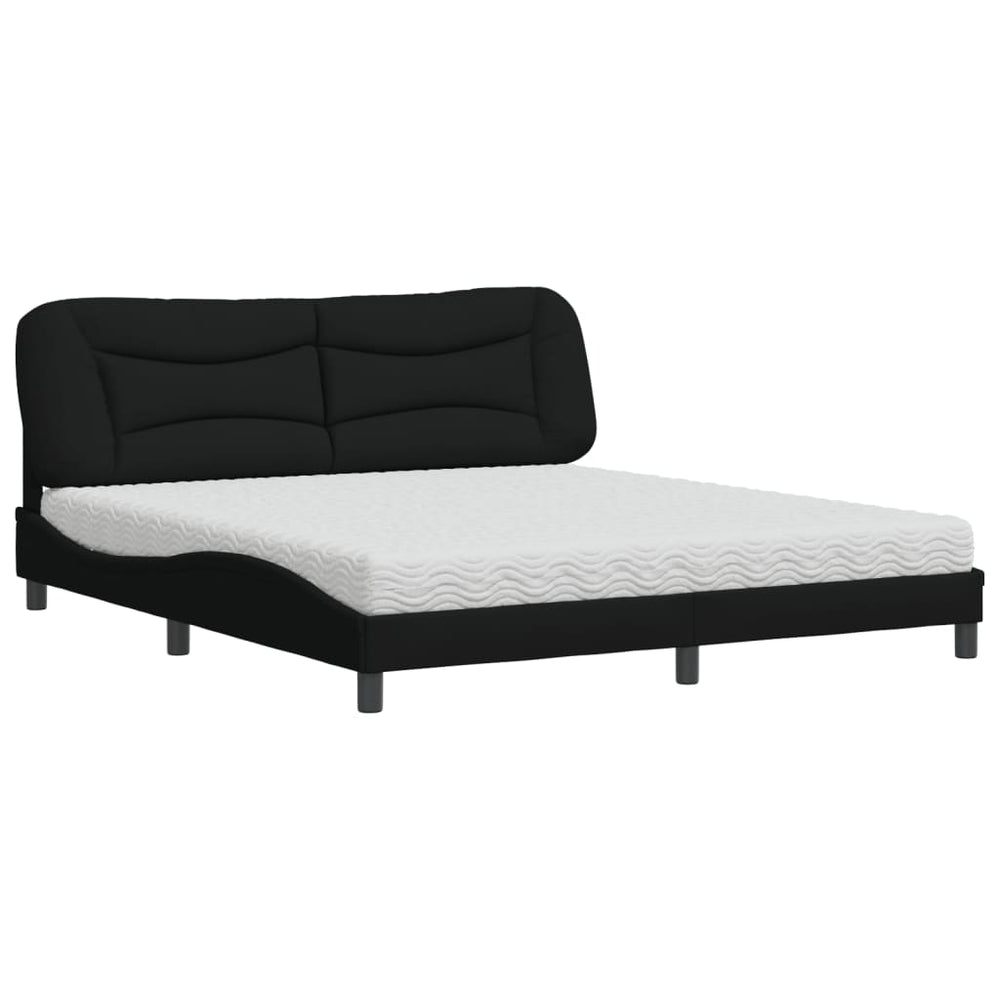 vidaXL Bed with Mattress "Hvar" Black 180x200 cm Fabric