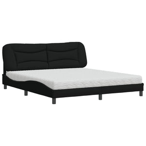 vidaXL Bed with Mattress "Hvar" Black 180x200 cm Fabric
