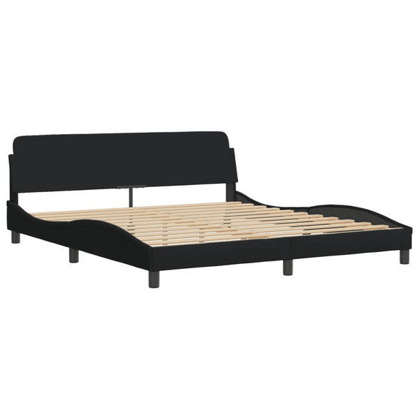 vidaXL Bed with Mattress "Hvar" Black 180x200 cm Fabric