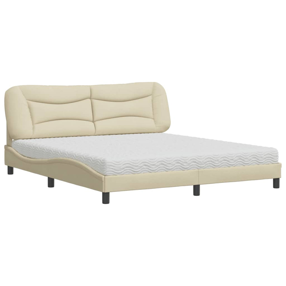 Bett mit Matratze Creme 180x200 cm
