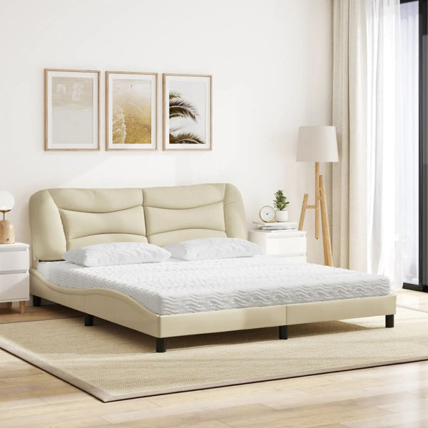 Bett mit Matratze Creme 180x200 cm