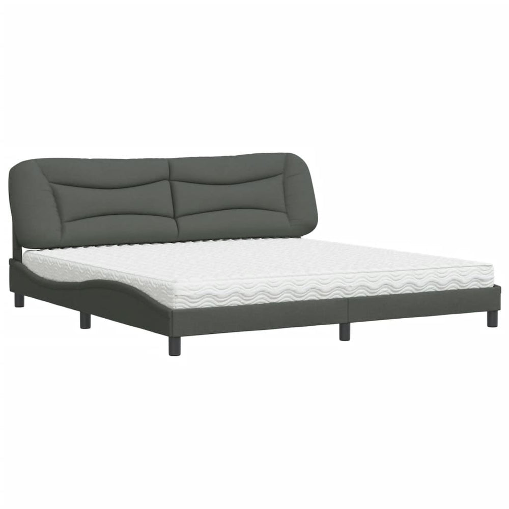 Bett mit Matratze Dunkelgrau 200x200 cm