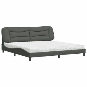 Bett mit Matratze Dunkelgrau 200x200 cm