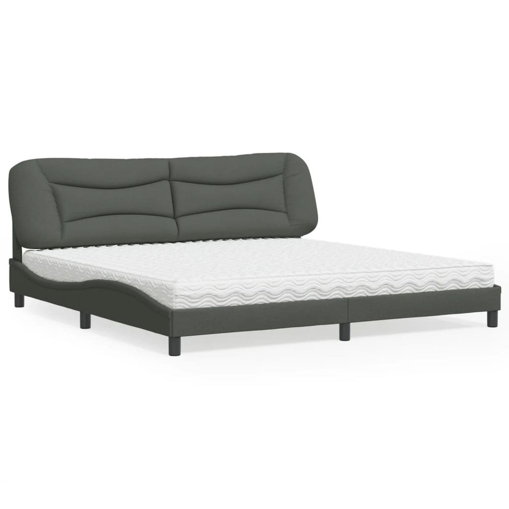 Bett mit Matratze Dunkelgrau 200x200 cm