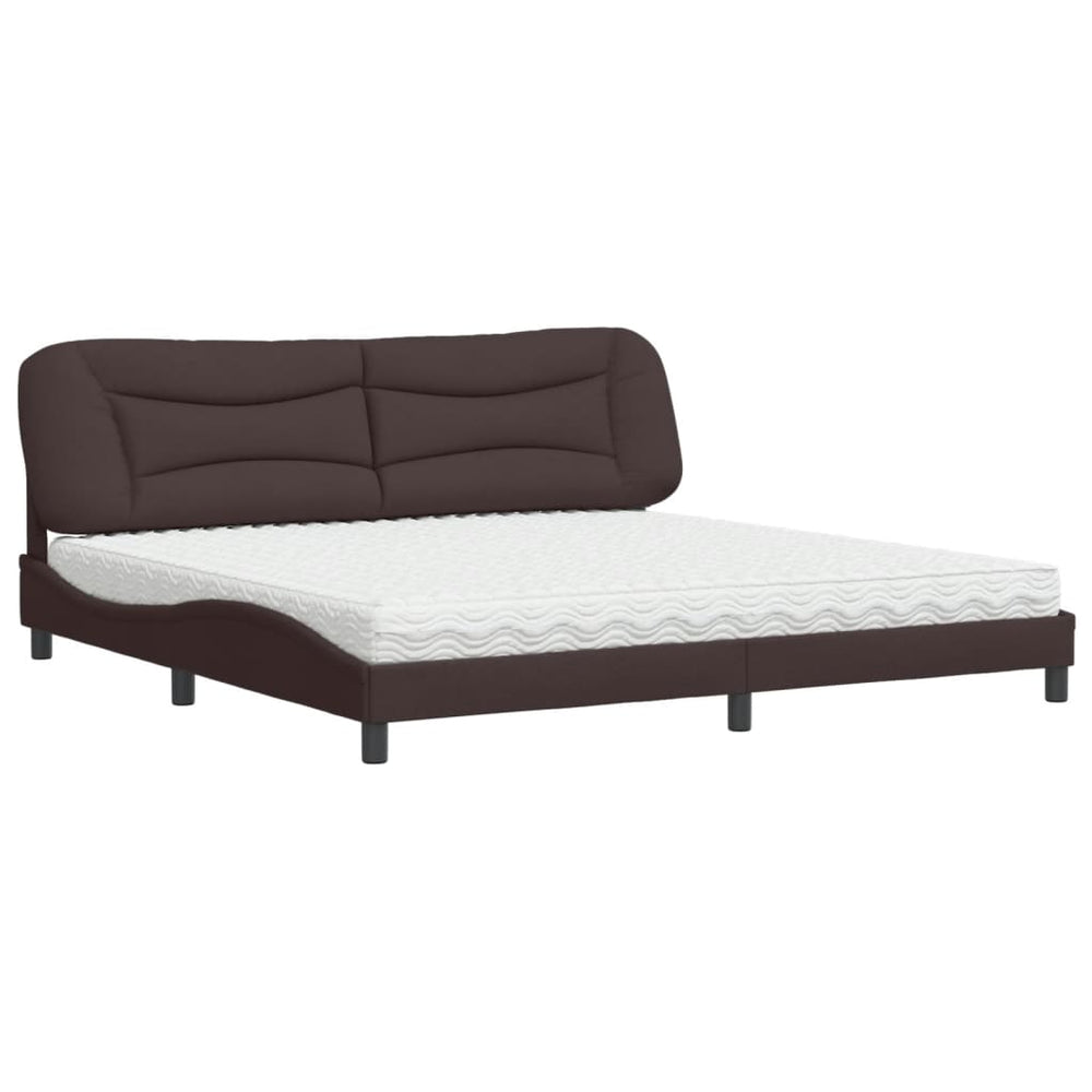 Bett mit Matratze Dunkelbraun 200x200 cm