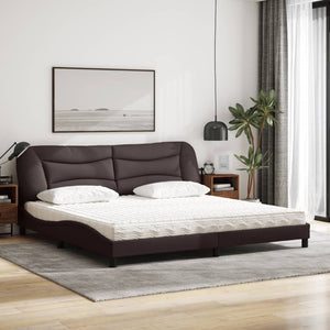 Bett mit Matratze Dunkelbraun 200x200 cm