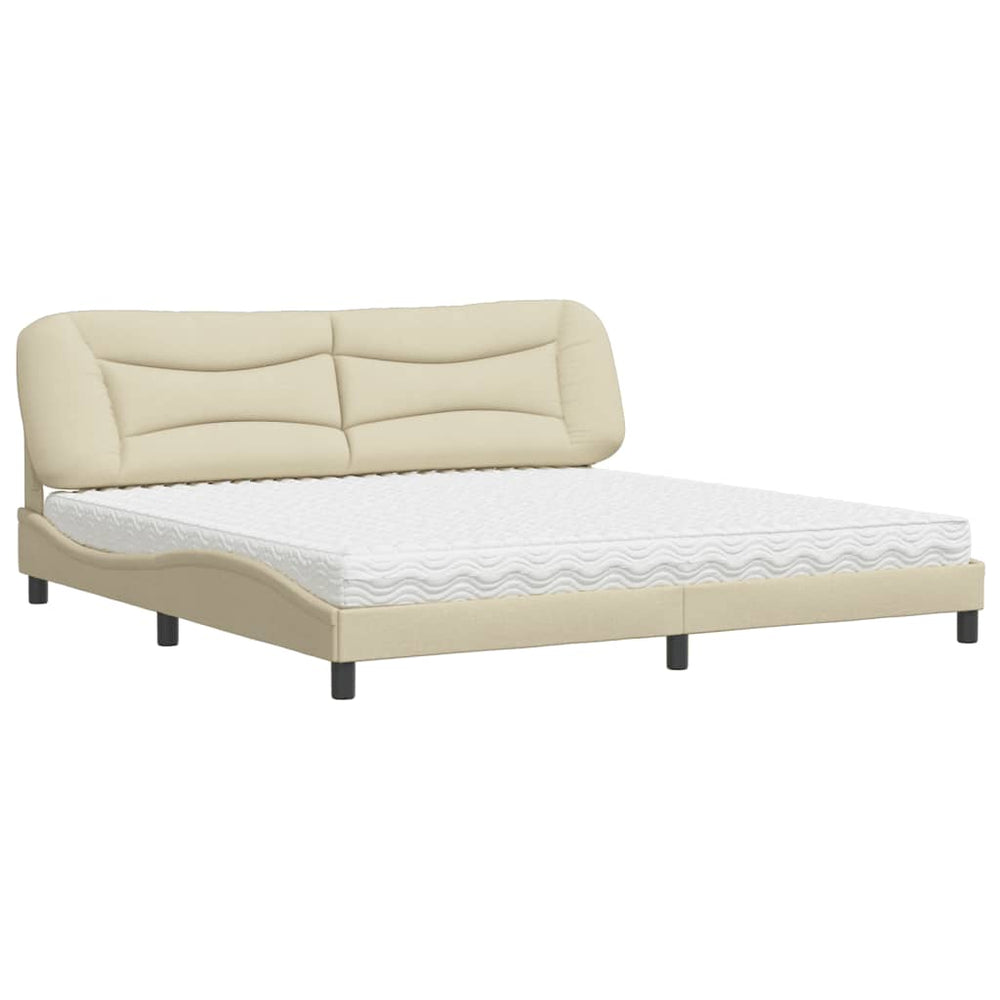 Bett mit Matratze Creme 200x200 cm