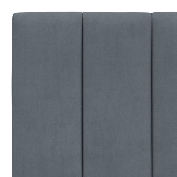 Bett mit Matratze Hanko Dunkelgrau Samt 80x200
