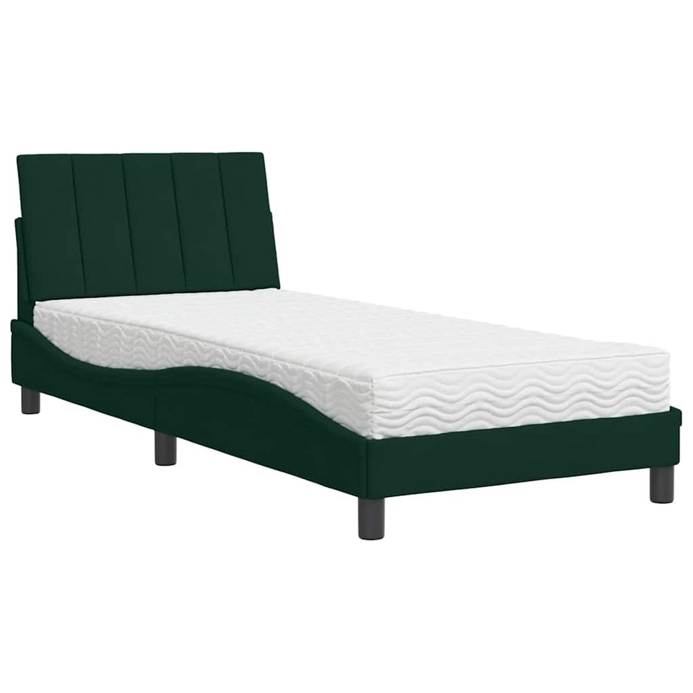 Bett mit Matratze Hanko Dunkelgrün 80x200 cm