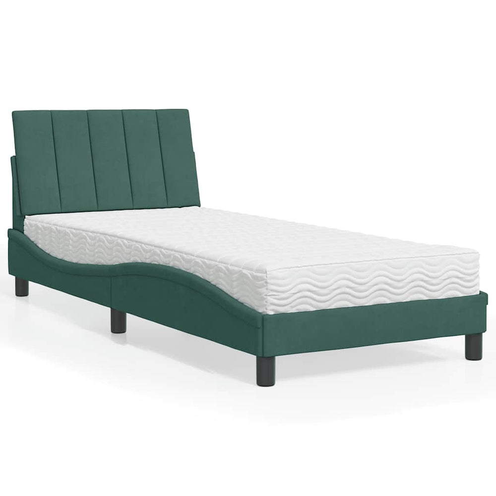 Bett mit Matratze Hanko Dunkelgrün 80x200 cm