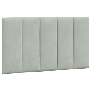 Bett mit Matratze Hanko Hellgrau 90x190 cm Samt