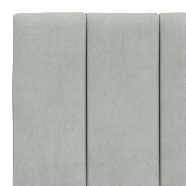 Bett mit Matratze Hanko Hellgrau 90x190 cm Samt