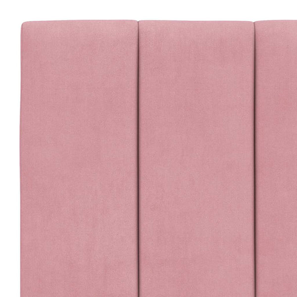 Bett mit Matratze Hanko Rosa 90x190 cm Samt