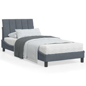 Bett mit Matratze Hanko Dunkelgrau 90x200 cm