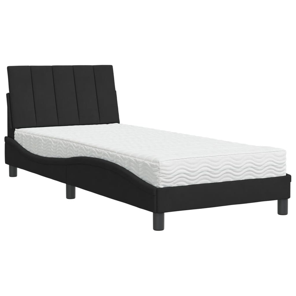 Bett mit Matratze Hanko Schwarz 90x200 cm