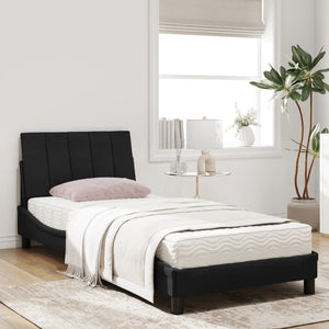 Bett mit Matratze Hanko Schwarz 90x200 cm