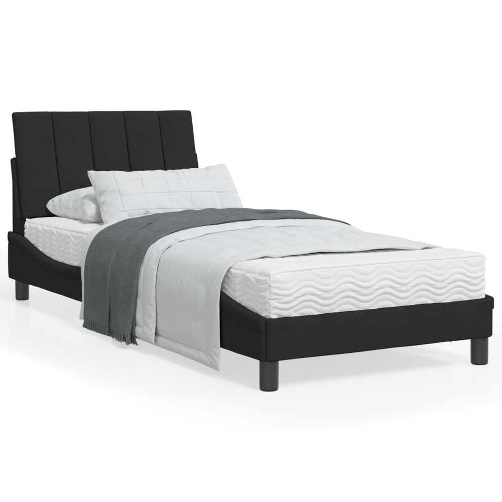 Bett mit Matratze Hanko Schwarz 90x200 cm