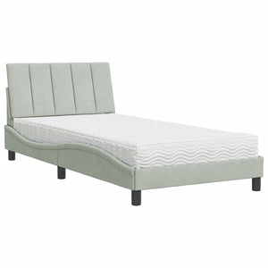 Bett mit Matratze Hanko Hellgrau 100x200 cm
