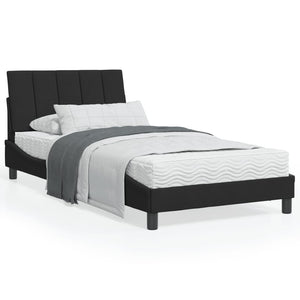 Schwarzes Samtbett mit Matratze 100x200 cm