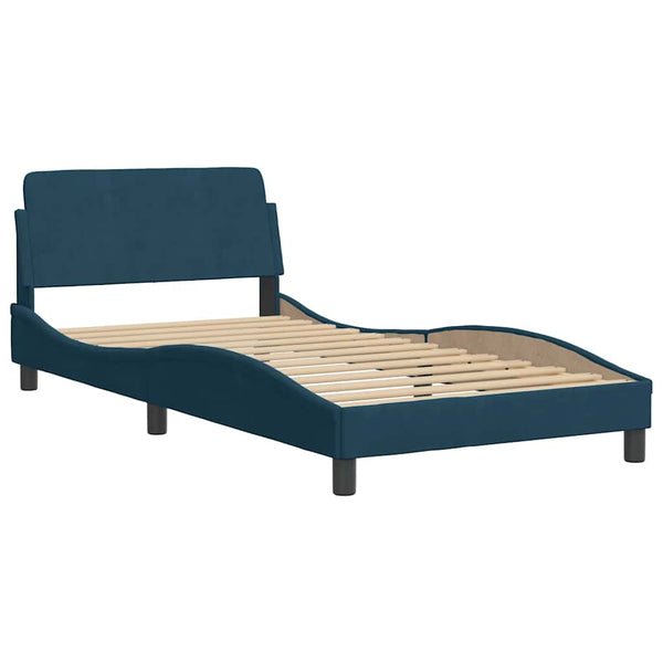 Bett mit Matratze Hanko Blau 100x200 cm Samt