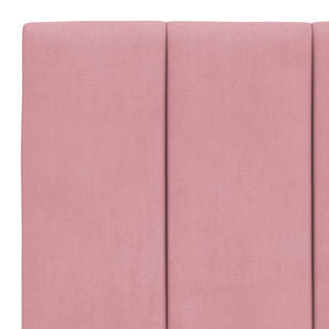 Rosa Samt Bett mit Matratze 100x200 cm