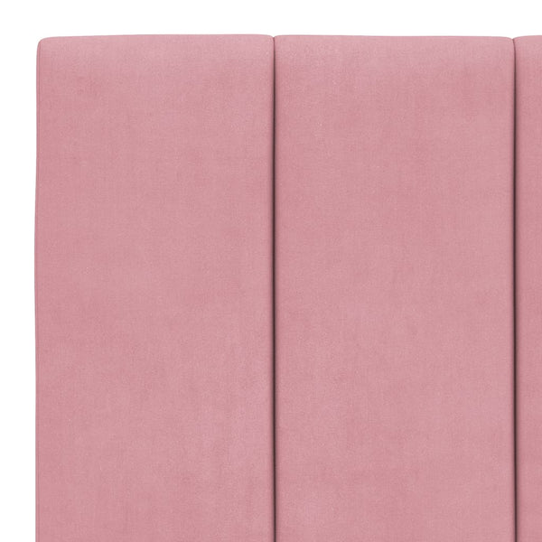 Rosa Samt Bett mit Matratze 100x200 cm