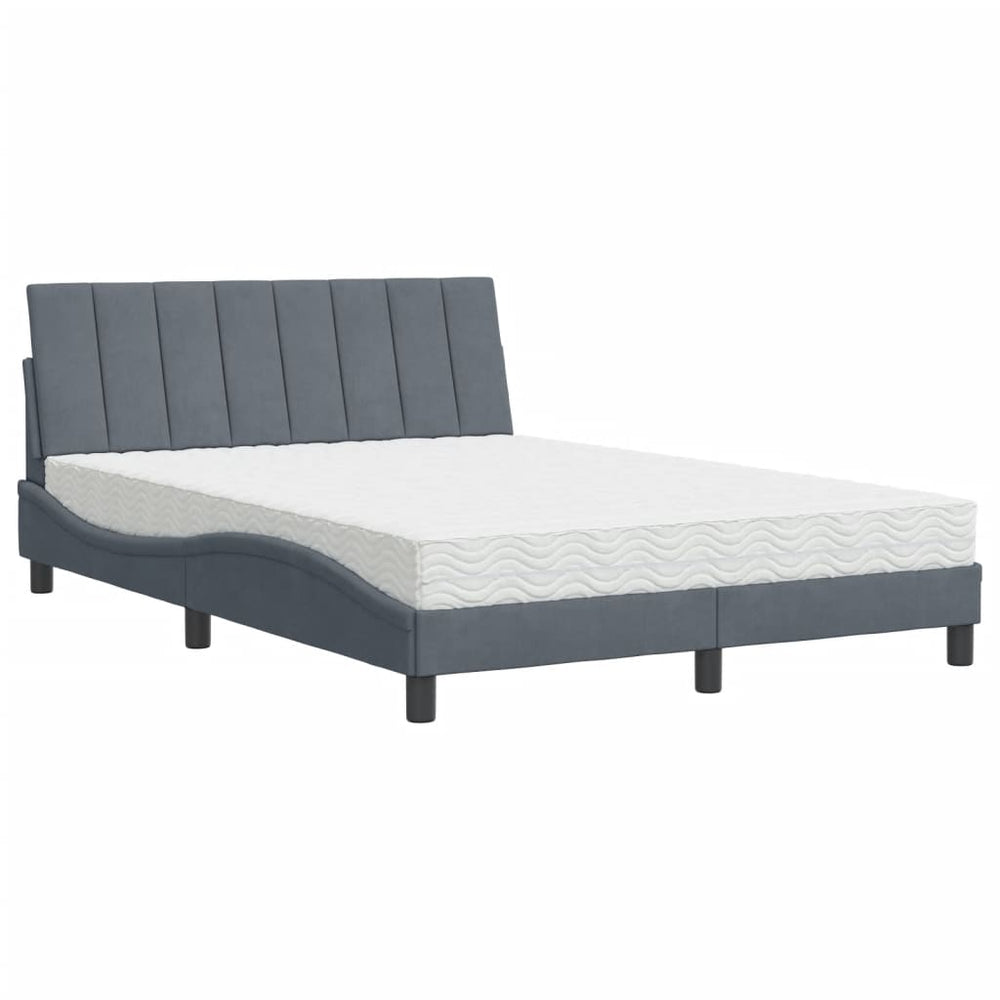 Bett mit Matratze Hanko Dunkelgrau 120x200 cm