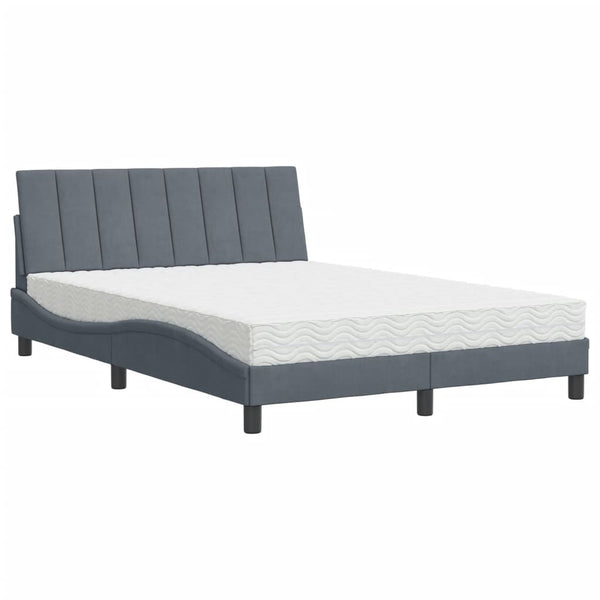 Bett mit Matratze Hanko Dunkelgrau 120x200 cm