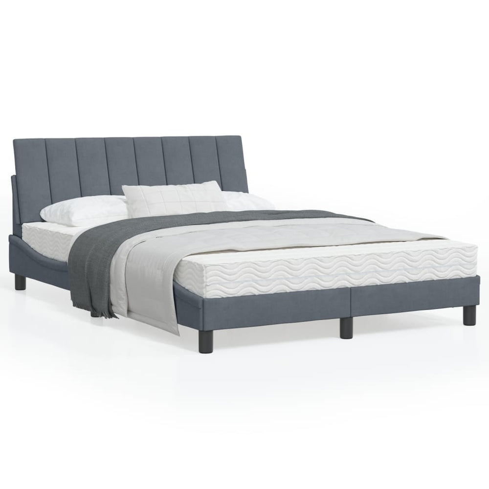 Bett mit Matratze Hanko Dunkelgrau 120x200 cm