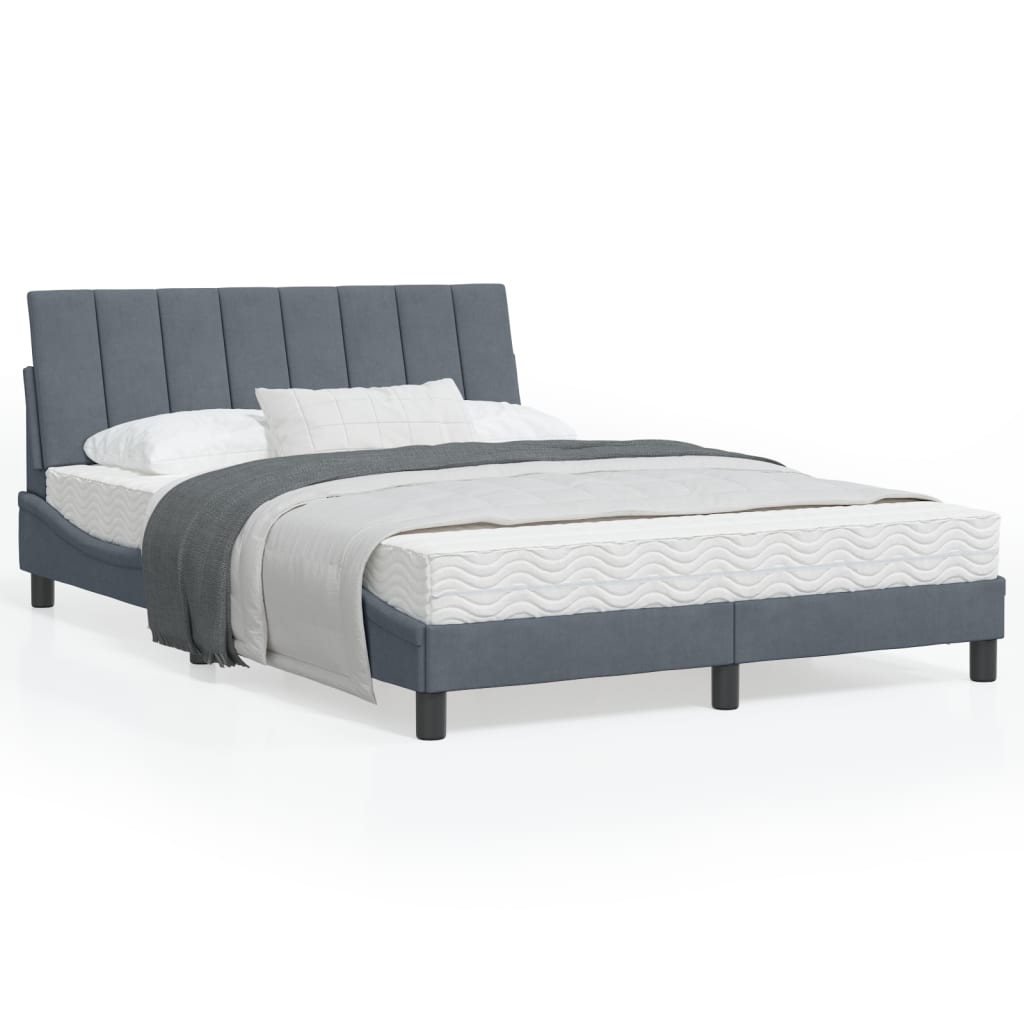 Bett mit Matratze Hanko Dunkelgrau 120x200 cm