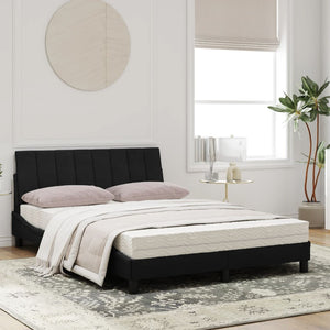 Schwarzes Samtbett mit Matratze 120x200 cm