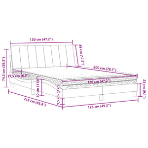 Bett mit Matratze Hanko Rosa 120x200 cm Samt
