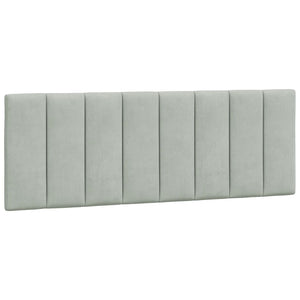 Bett mit Matratze Hanko Hellgrau Samt 140x190 cm