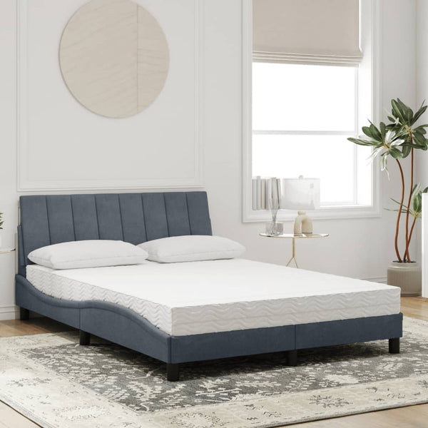 Bett mit Matratze Hanko Dunkelgrau 140x190 cm