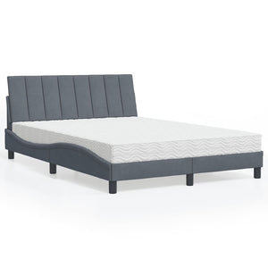 Bett mit Matratze Hanko Dunkelgrau 140x190 cm