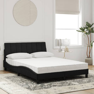 Bett mit Matratze Hanko Schwarz Samt 140x190 cm
